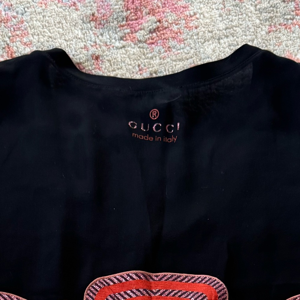 Gucci Black and Red Graphic Tank Top